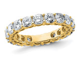 3.60 Carat (ctw Color-G-H-I) Synthetic Cushion Moissanite Eternity Wedding Band Ring in 14K Yellow Gold