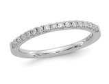 1/4 carat (ctw G-H-I) Synthetic Moissanite Wedding Band Ring in 14K White Gold (Size  7)