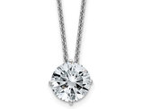 1.90 Carat (ctw E-F) Synthetic 8.0mm Moissanite Solitaire Pendant Necklace in 14K White Gold with Chain