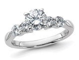 1.53 Carat (ctw) Synthetic Moissanite Anniversary Engagement Ring in 14K White Gold