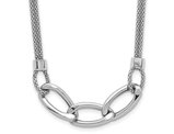 Sterling Silver Multi-Strand Fancy Necklace (16 Inches) 