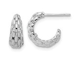 14K White Gold Satin J-Hoop Earrings