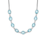14.10 Carat (ctw) Blue Topaz Necklace in Sterling Silver