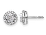 1/2 Carat (ctw SI1-SI2, G-H) Lab-Grown Diamond Cluster Earrings in 14K White Gold