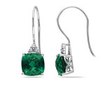 5.40 Carat (ctw) Lab-Created Emerald Earrings in 10K White Gold