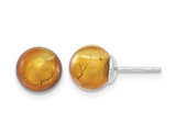 Gold Color Murano Glass Earrings in Sterling Silver