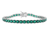 10.50 Carat (ctw) Lab-Created Emerald Bracelet in Sterling Silver (7.50 Inches)