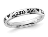 Sterling Silver Enameled Love Me Band Ring