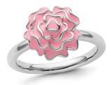 Sterling Silver Carnation Enamel Carnation Flower Ring