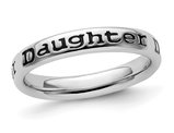 Sterling Silver Black Enameled Daughter Band Ring