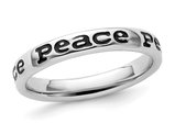 Sterling Silver Enameled Peace Band Ring
