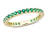 3/4 Carat (ctw) Lab-Created Emerald Eternity Band Ring in 10K Yellow Gold