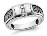 Men's 1/5 Carat (ctw) Damond Ring in 14K White Gold (size 10)