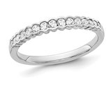 1/4 Carat (ctw VS2-SI1, D-E-F) Lab-Grown Semi-Eternity Diamond Band Ring in 14K White Gold (SIZE7)