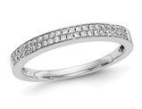 1/5 Carat (ctw) Diamond Micro Pave Band Ring in 14K White Gold (Size 7)
