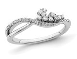 1/6 Carat (ctw) Diamond Florina Wave Ring in 14K White Gold (SIZE 7)