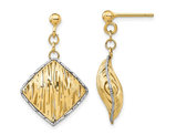 14K Yellow Gold Dangle Post Earrings