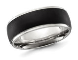 Men's Titanium Brushed Black Plated Band Ring (8mm)