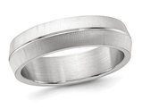 Men's Titanium Polished and Textured Band Ring (6mm)