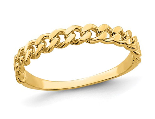 14K Yellow Gold Chain Link Band Ring (size 7)