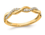 1/8 Carat (ctw) Diamond Wedding Ring Twist Band in 14K Yellow Gold (Size 7)