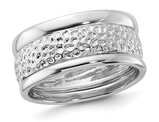 Textured and Polished Sterling Silver Ring