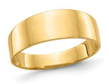 Ladies 10K Yellow Gold Flat-top Tapered Cigar Band Ring