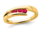 1/5 Carat (ctw) Natural Ruby Ring in 10K Yellow Gold