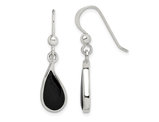 Black Onyx Teardrop Dangle Earrings in Sterling Silver