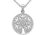 Sterling Silver Star of David Tree of Life Pendant Necklace with Chain