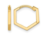 14K Yellow Gold Polished Geometric Hoop Earrings