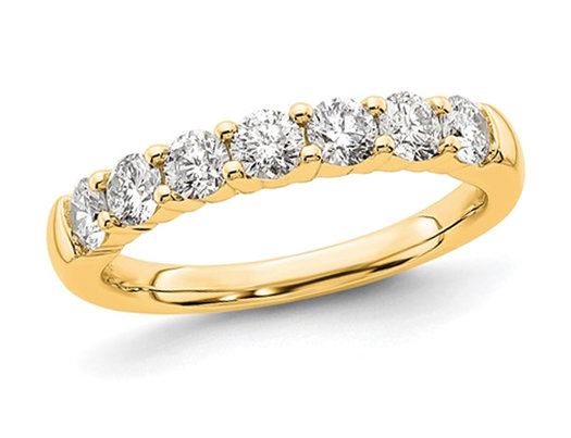 1.05 Carat (ctw) Diamond Wedding Band Ring in 14K Yellow Gold (size 7)