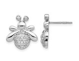 3/10 Carat (ctw) Diamond Bumble Bee Earrings in 14K White Gold 