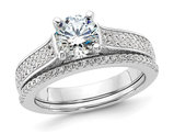 Sterling Silver Engagement Bridal Wedding Ring Set with Cubic Zirconia (CZ) 