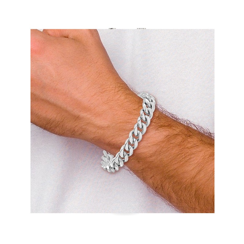 Mens Sterling Silver Curb Chain Bracelet 8.5 Inches | eBay