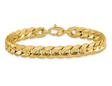 Men's 14K Yellow Gold Textured Curb Link Bracelet (8.5 Inches)
