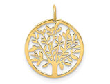 14K Yellow Gold Polished Tree of Life Pendant Charm (No Chain)