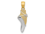 14K Yellow and White Gold Ballet Show Slipper Charm Pendant (No Chain)