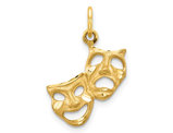 10K Yellow Gold Comedy Tragedy Charm Pendant (No Chain)