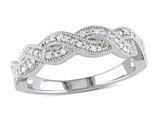 1/10 Carat (ctw) Diamond Twist Ring in Sterling Silver