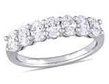 1.29 Carat (ctw Color F-G, SI1-SI2) Oval-Cut Diamond Semi-Eternity Wedding Band Ring in 14k White Gold