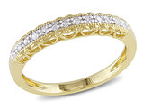 1/12 Carat (ctw) Diamond Anniversary Heart Band Ring in 10K Yellow Gold