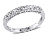 1/12 Carat (ctw) Diamond Anniversary Heart Band Ring in 10K White Gold