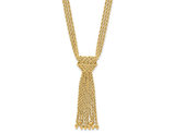 14K Yellow Gold Multi-Strand Rope with Drop Knot and Beads Necklace (18 inches)