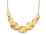 14K Yellow Gold Textured and Polished Necklace (16.5 inches)