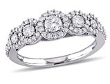 3/4 Carat (ctw G-H, I1-I2) Diamond Halo Engagement Ring in 10K White Gold