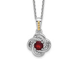 2/3 Carat (ctw) Garnet Pendant Necklace in Sterling Silver with Chain