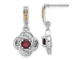 1.26 Carat (ctw) Garnet Dangle Earrings in Sterling Silver