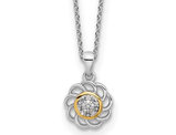 Sterling Silver Pendant Necklace with Chain and Diamond Accent