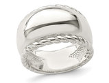 Sterling Silver Twisted Dome Polished Ring